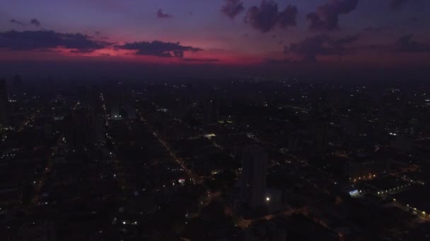 Vue Aérienne Du Coucher Du Soleil à Sao Paulo, Brésil — Video