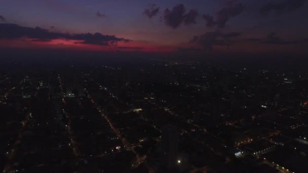 Letecký pohled na západ slunce v Sao Paulo, Brazílie — Stock video