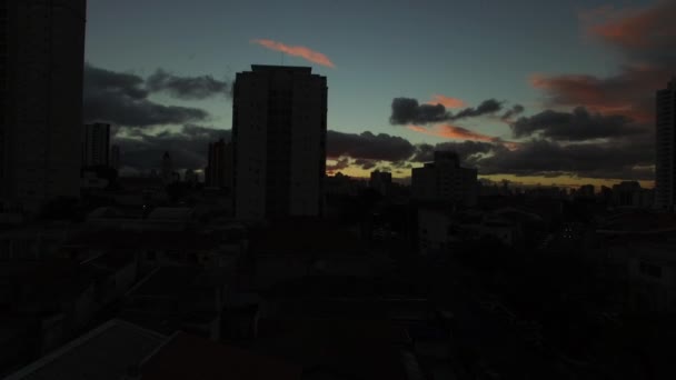 Aerial View of Sunset in Sao Paulo, Brazil — Stock Video