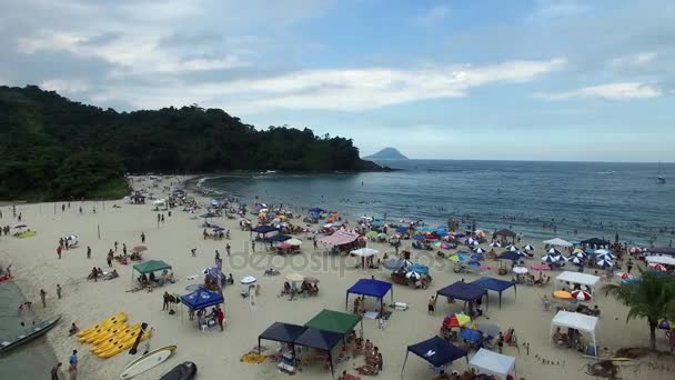 Veduta aerea della spiaggia di Barra do Una, San Paolo, Brasile — Video Stock