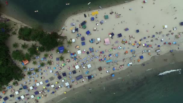 Top View of Barra do Una Beach, Sao Paulo, Brazil — Stock Video