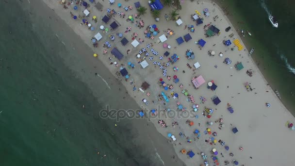 Bovenste weergave van Barra Una Beach, Sao Paulo, Brazilië — Stockvideo