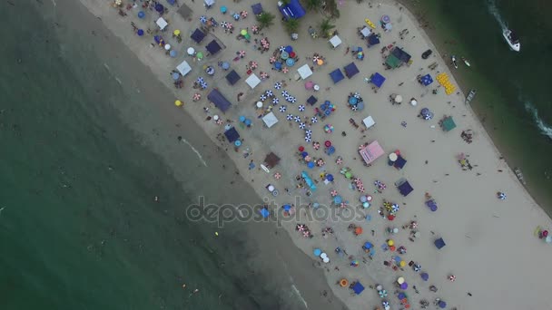 Top View of Barra do Una Beach, Sao Paulo, Brazil — Stock Video