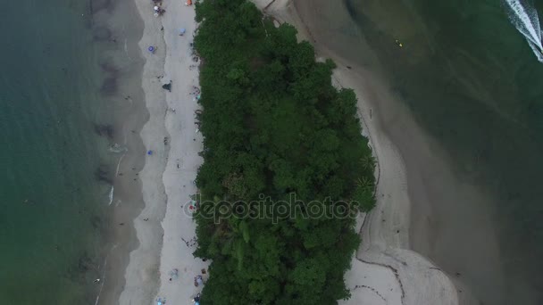 Bovenste weergave van Barra Una Beach, Sao Paulo, Brazilië — Stockvideo