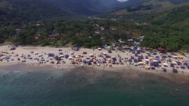 Havadan görünümü, Pauba Beach, Sao Sebastiao, Kuzey Sahili Sao Paulo, Brezilya