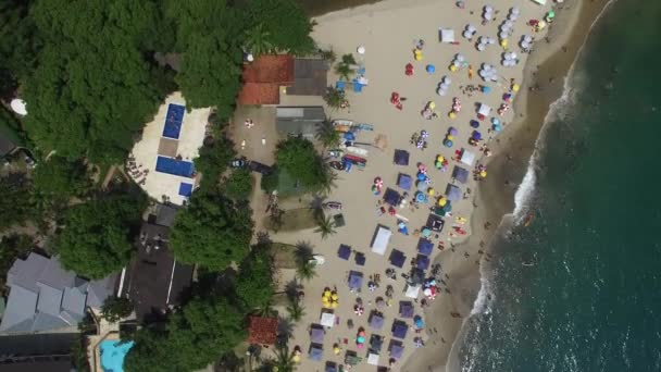 Pauba Beach, Sao Sebastiao, Sao Paulo, Brezilya Üstten Görünüm — Stok video