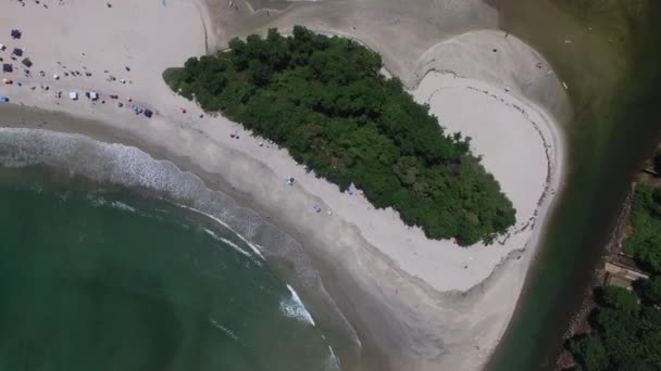 Top View of Barra do Una Beach, Sao Paulo, Brazil — Stock Video