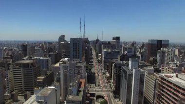Havadan görünümü Paulista Avenue, Sao Paulo, Brezilya