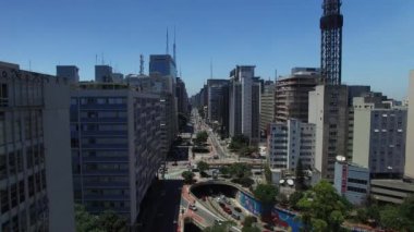 Havadan görünümü Paulista Avenue, Sao Paulo, Brezilya