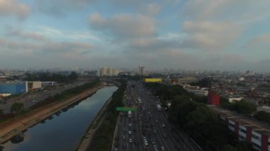 Marjinal Tiete, Sao Paulo, Brezilya Hava görünümünü