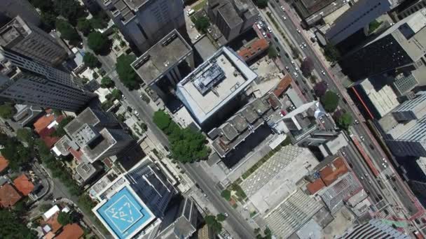 Вид сверху на авеню Консолакао, Сан-Паулу, Бразилия — стоковое видео