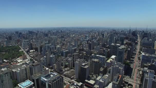 Havadan görünümü Paulista Avenue, Sao Paulo, Brezilya — Stok video