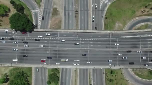 Widok z góry promieniowe Leste Avenue, w Sao Paulo, Brazylia — Wideo stockowe