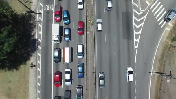 Top View of Radial Leste Avenue, in Sao Paulo, Brazil — Stock Video