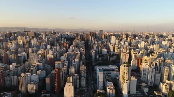 Вид с воздуха на город Сан-Паулу, Бразилия — стоковое видео