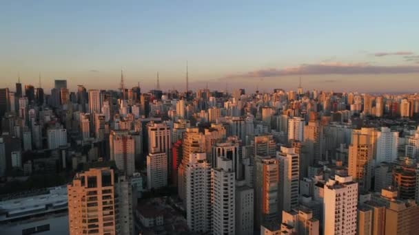 Вид с воздуха на город Сан-Паулу, Бразилия — стоковое видео
