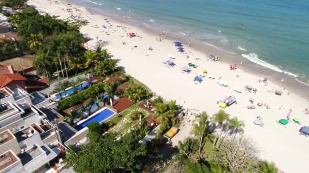 Juquehy ビーチ、サンパウロ、ブラジルの空撮 — ストック動画