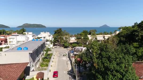 Aerial View of Juquehy Beach, Sao Paulo, Brazil — Stock Video