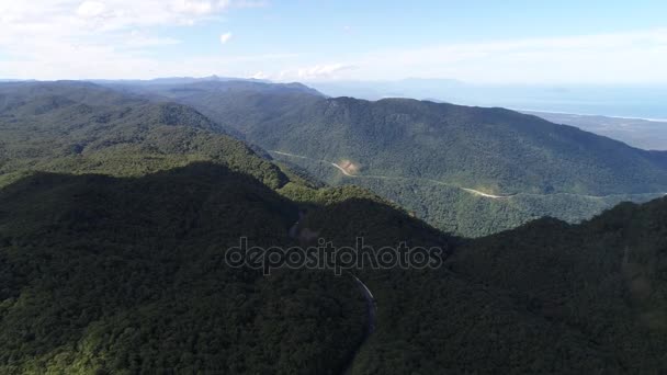 Luchtfoto van Sao Paulo kustlijn - Litoral Norte, Brazilië — Stockvideo