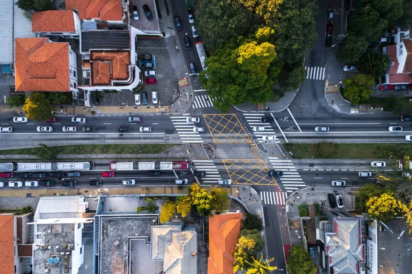 Vista superior del tráfico en Sao Paulo, Brasil — Foto de Stock