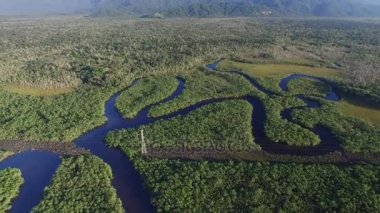 Sao Paulo, Brezilya Sao Sebastiao kıyılarının havadan görünümü