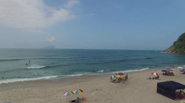 Havadan görünümü, Praia da Jureia, Sao Sebastiao, Sao Paulo, Brezilya