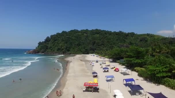 Veduta aerea della spiaggia Juquehy, San Paolo, Brasile — Video Stock