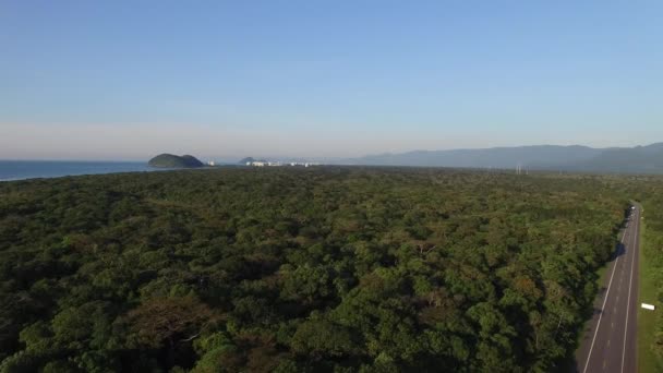 Aerial View of Sao Sebastiao Coast, Sao Paulo, Brazil — Stock Video