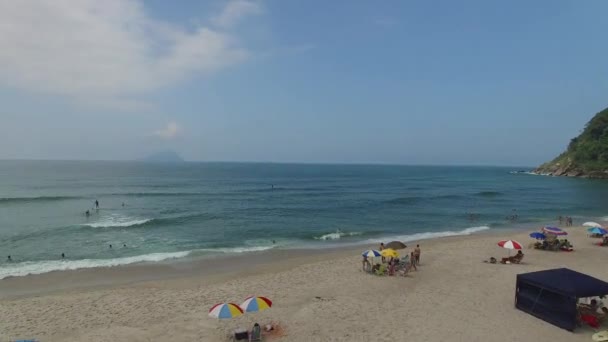 Εναέρια άποψη του Praia da Jureia, Sao Sebastiao, Σάο Πάολο, Βραζιλία — Αρχείο Βίντεο