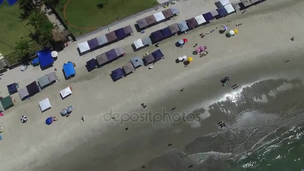 Blick von oben auf einen Strand — Stockvideo