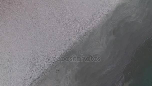 Bovenste weergave van wal in het strand — Stockvideo