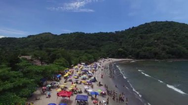 Barra havadan görünümü yapmak Sahy, Sao Sebastiao, Sao Paulo, Brezilya