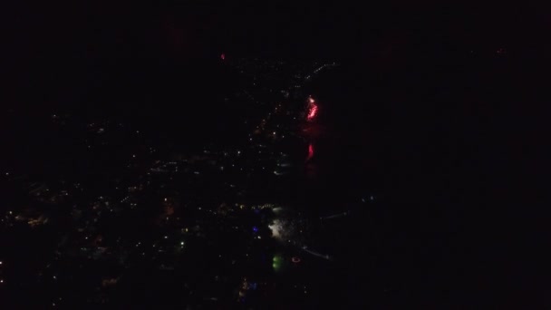 Vista aérea de fuegos artificiales en Sao Paulo, Brasil — Vídeo de stock