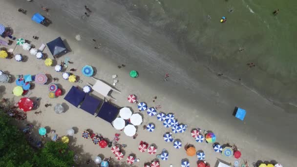 Top pohled na Barra do Sahy, Sao Sebastiao, Sao Paulo, Brazílie — Stock video