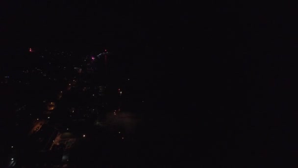 Veduta aerea dei fuochi d'artificio a San Paolo, Brasile — Video Stock