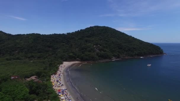 Aerial View för Barra do Sahy, Sao Sebastiao, Sao Paulo, Brasilien — Stockvideo