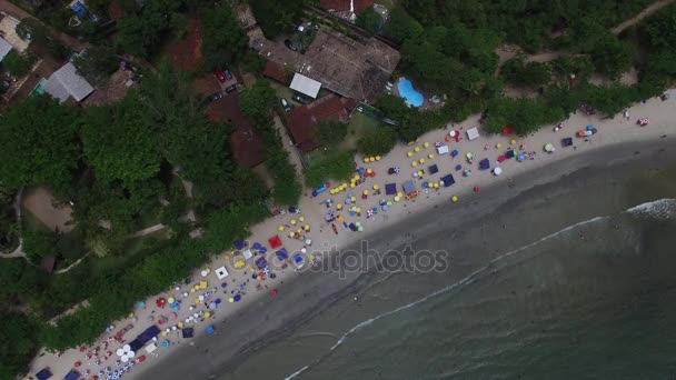 Aerial View för Barra do Sahy, Sao Sebastiao, Sao Paulo, Brasilien — Stockvideo