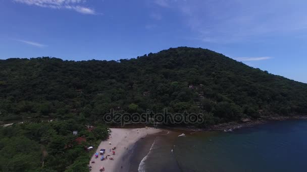 Vista aérea de Barra do Sahy, Sao Sebastiao, Sao Paulo, Brasil — Vídeos de Stock