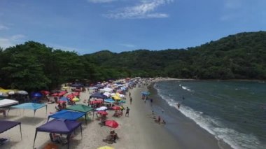 Barra havadan görünümü yapmak Sahy, Sao Sebastiao, Sao Paulo, Brezilya