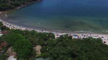 Barra havadan görünümü yapmak Sahy, Sao Sebastiao, Sao Paulo, Brezilya