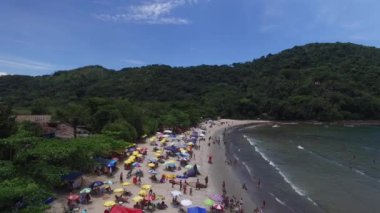 Barra havadan görünümü yapmak Sahy, Sao Sebastiao, Sao Paulo, Brezilya
