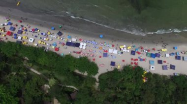 Barra havadan görünümü yapmak Sahy, Sao Sebastiao, Sao Paulo, Brezilya