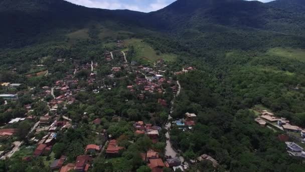 Sao Paulo sahil, Brezilya Hava Hills görünümü — Stok video