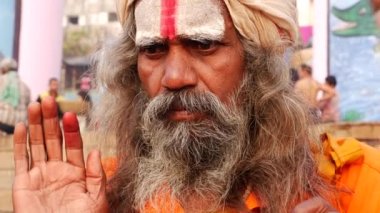 Hindu Sadhu kutsal adam yakın çekim