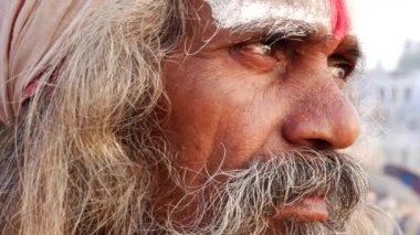 Hindu Sadhu kutsal adam yakın çekim