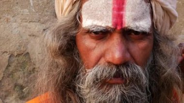 Hindu Sadhu kutsal adam yakın çekim