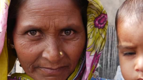 Indian Mum with her son — Stock Video