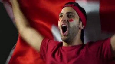 İsviçre sallayarak İsviçre bayrağı adam