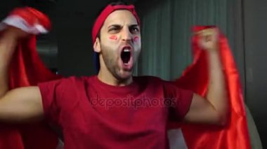 İsviçre sallayarak İsviçre bayrağı adam