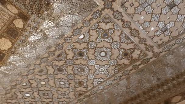 Архитектурные детали в Amber Fort, Jaipur, Rajasthan, India — стоковое видео